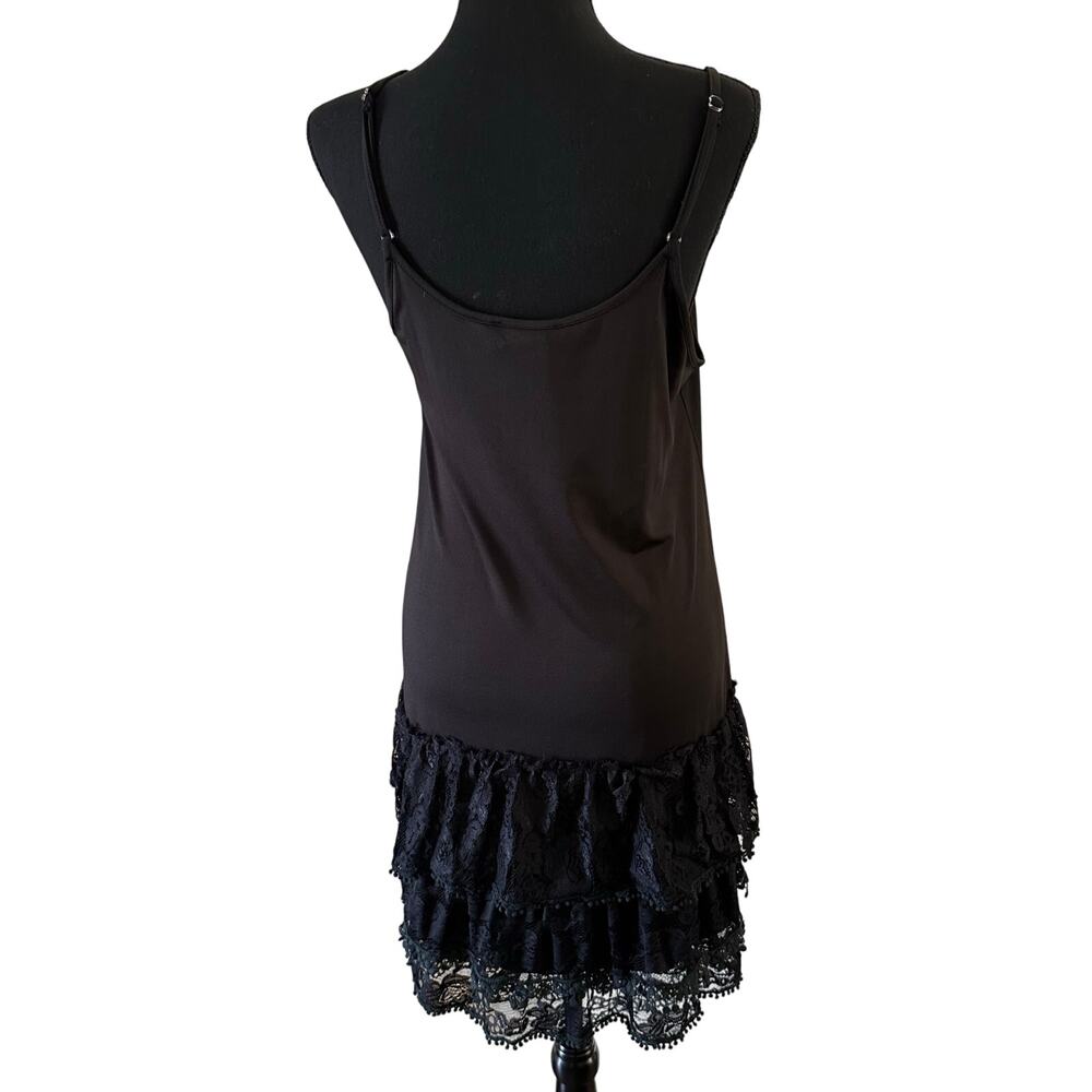 Lady Noize - Spaghetti Strap Slip Dress with Lace Ruffle - Large - Picture 3 of 6